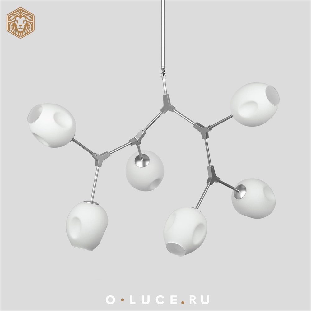 Люстра Branching Bubbles 6 Nickel, шт в стиле Lindsey Adelman