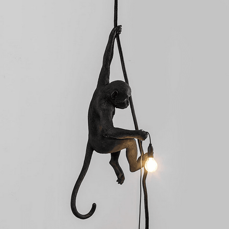 Светильник Monkey Обезьяна с Лампой Black левая в стиле Seletti