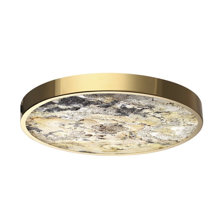 Настенно-потолочный светильник Stone Flake D50 каменный шпон золото