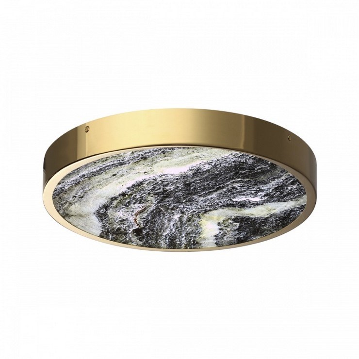 Настенно-потолочный светильник Stone Flake D40 каменный шпон золото