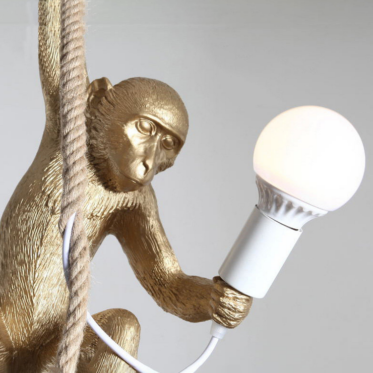 Светильник Monkey Обезьяна с Лампой Gold правая в стиле Seletti