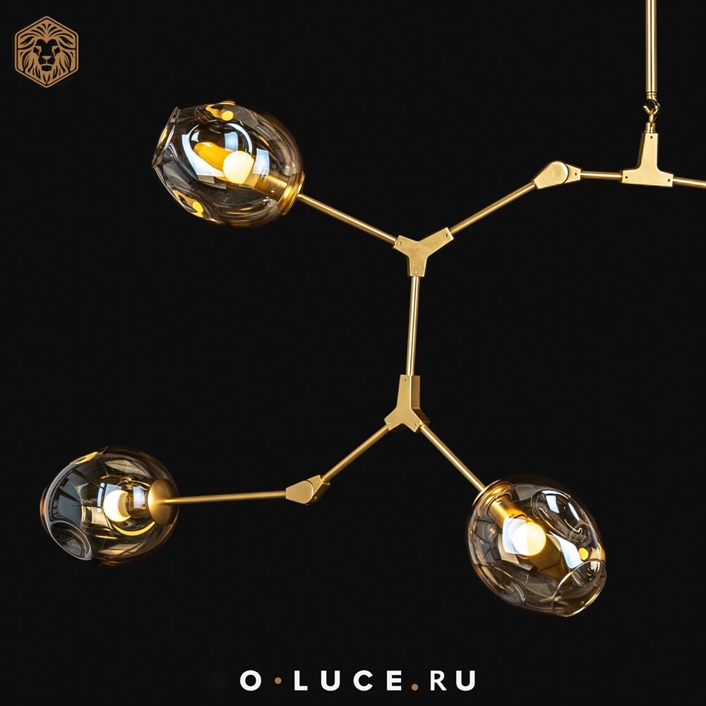 Люстра Branching Bubbles 7 Long Gold в стиле Lindsey Adelman
