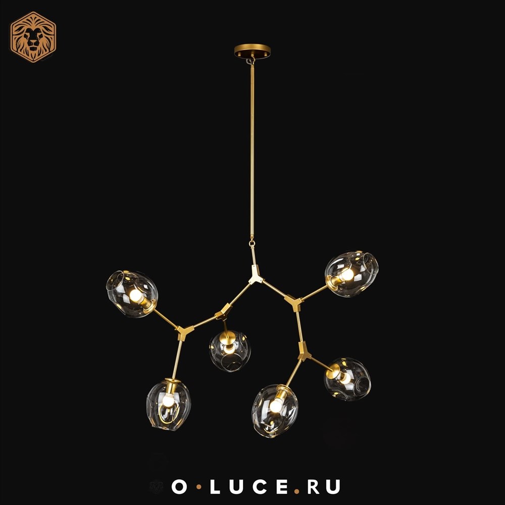 Люстра Branching Bubbles 6 Gold в стиле Lindsey Adelman