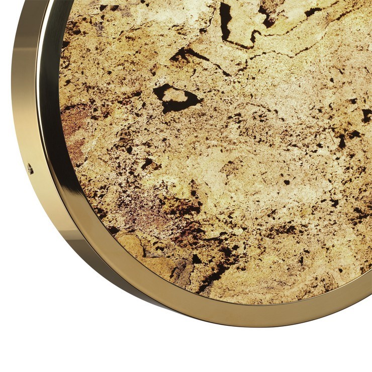 Настенно-потолочный светильник Stone Flake D30 каменный шпон золото