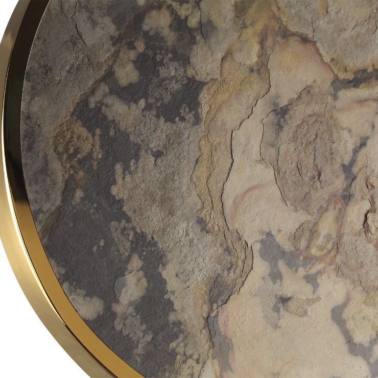 Настенно-потолочный светильник Stone Flake D60 каменный шпон золото