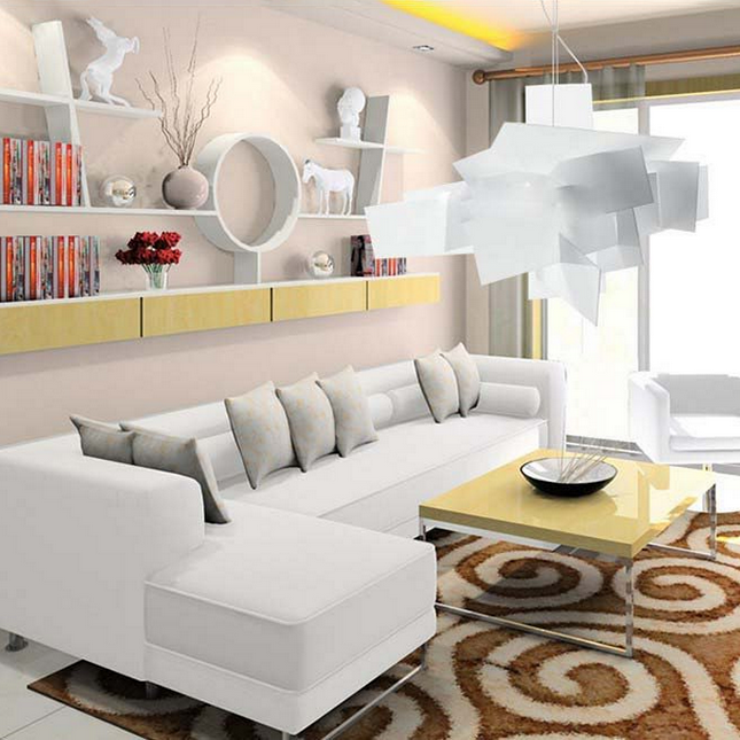 Люстра потолочная, подвесная Big Bang Д 65 см/Ш 65 см/В 45 см Белый