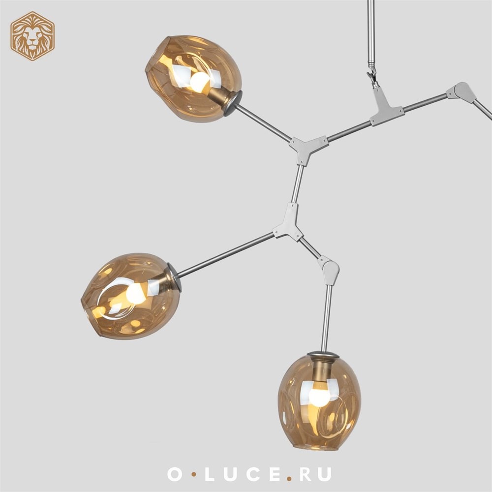 Люстра Branching Bubbles 5 Nickel в стиле Lindsey Adelman