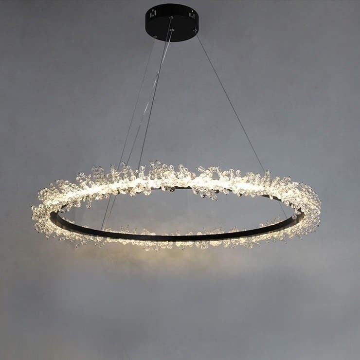 Люстра Halo Crystal Pendant Lamp черный D120