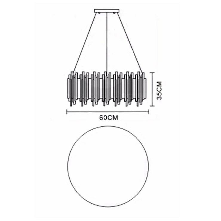 Люстра подвесная Brubeck D60 Chrome в стиле Delightful