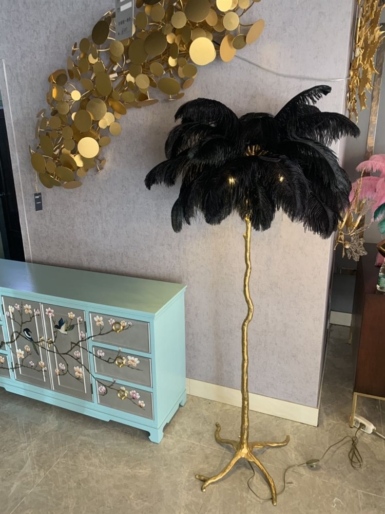 Торшер Ostrich Feather gold