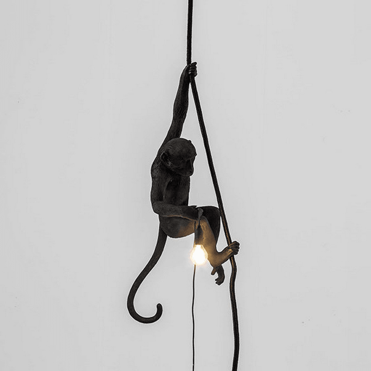 Светильник Monkey Обезьяна с Лампой Black левая в стиле Seletti