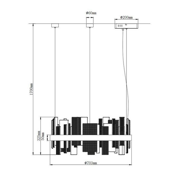 Люстра Ribbon Gold D70 в стиле Masiero