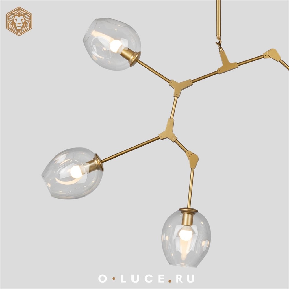 Люстра Branching Bubbles 5 Gold в стиле Lindsey Adelman