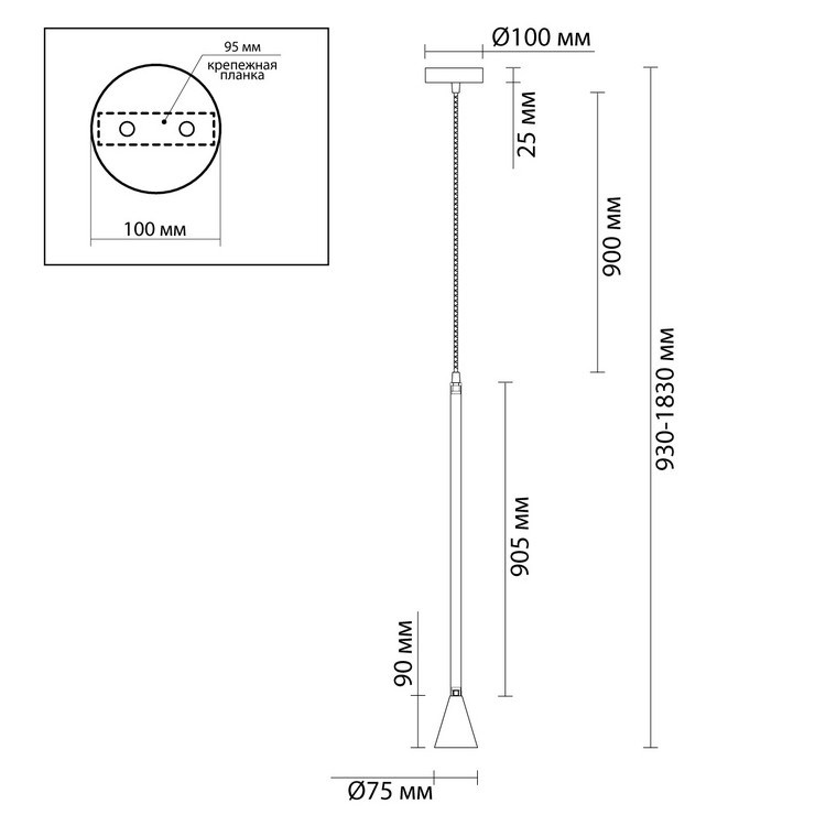 Светильник подвесной Fald B Black/Gold