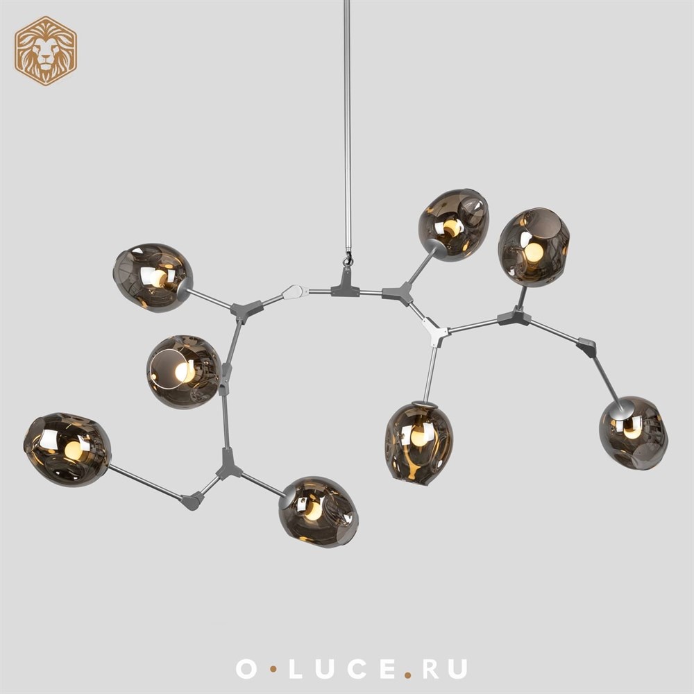 Люстра Branching Bubbles 8 Nickel в стиле Lindsey Adelman