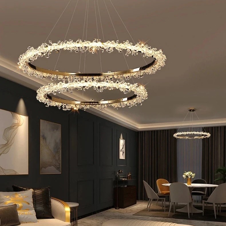 Люстра Halo Crystal Pendant Lamp золото D50