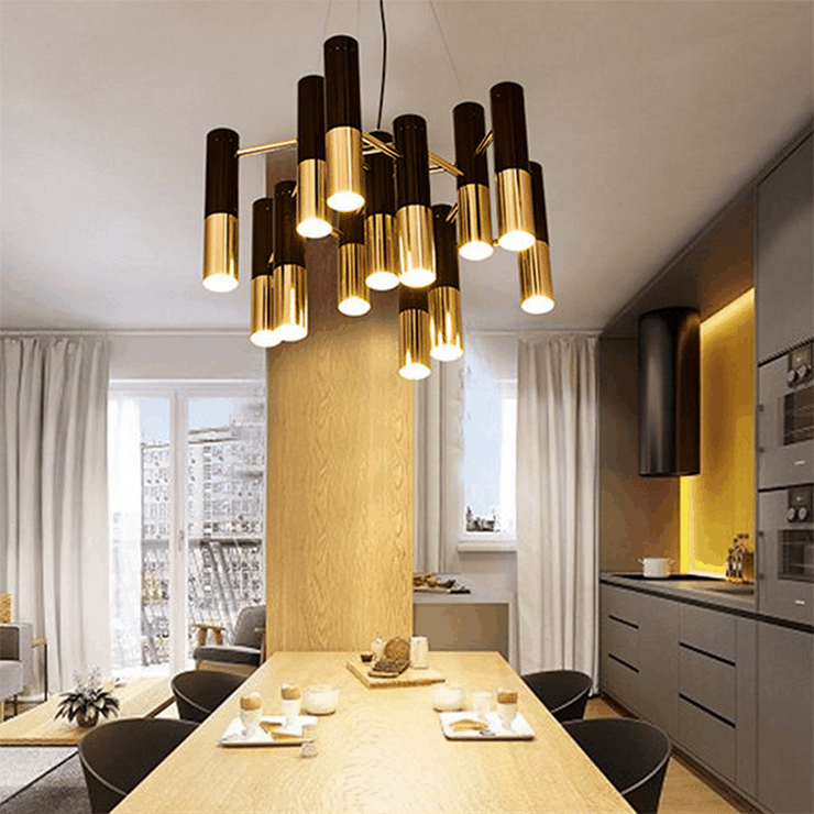 Люстра Ike 13 Lamp  Черный + Золотой в стиле Delightful