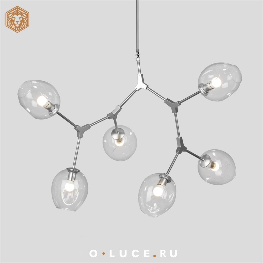 Люстра Branching Bubbles 6 Nickel, шт в стиле Lindsey Adelman