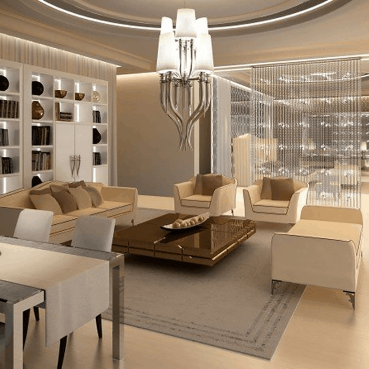 Люстра Brunilde 3+3  Белый в стиле Ipe Cavalli