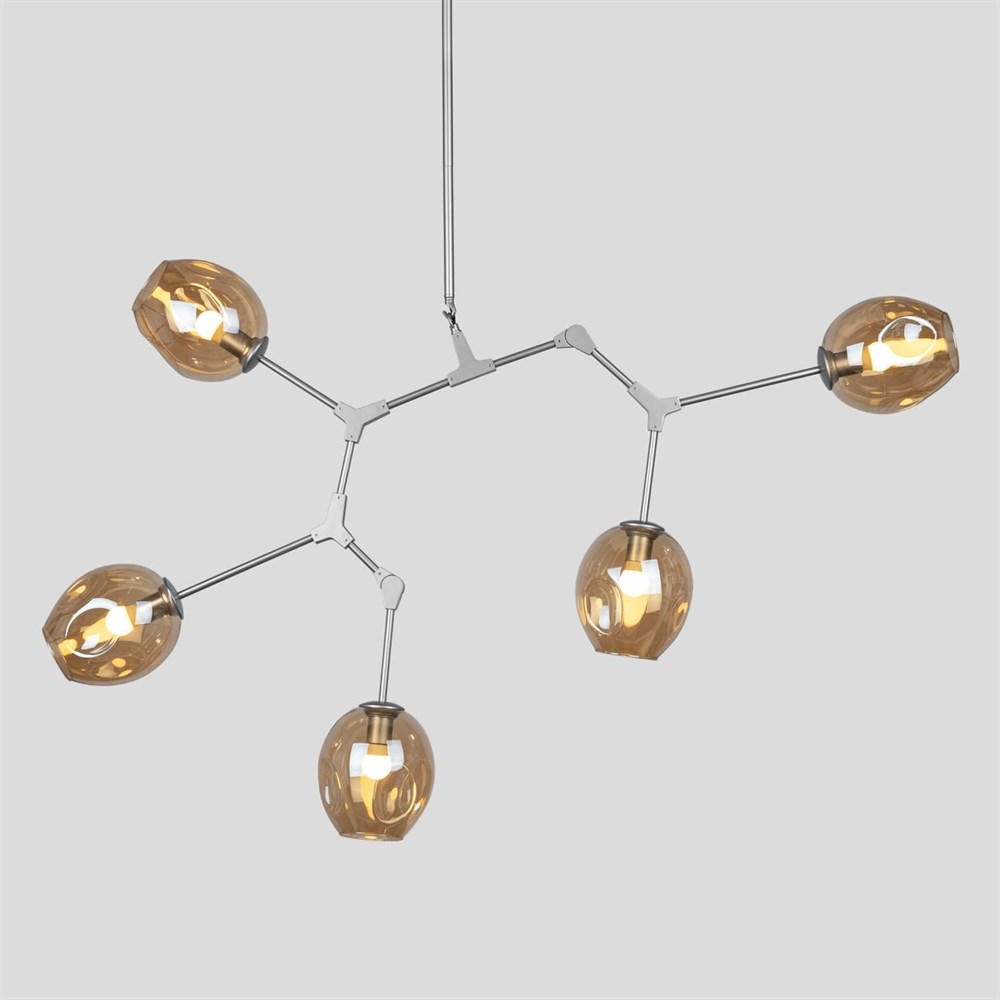 Люстра Branching Bubbles 5 Nickel в стиле Lindsey Adelman