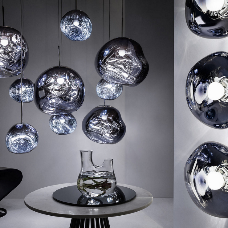 Светильник подвесной Melt Chrome в стиле Tom Dixon