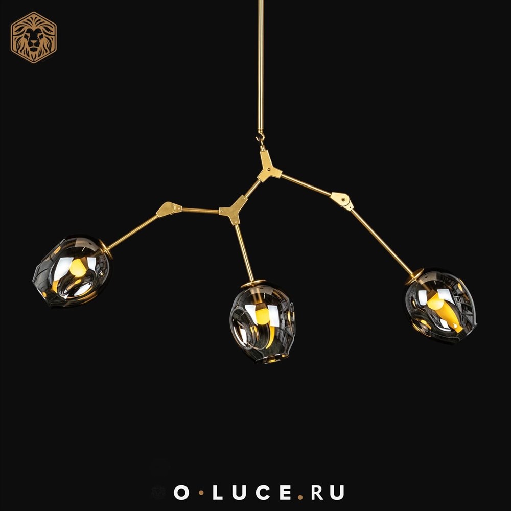 Люстра Branching Bubbles 3 Long Gold в стиле Lindsey Adelman