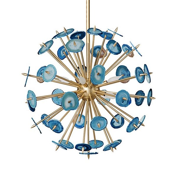Люстра Agate Burst Chandelier Blue D80