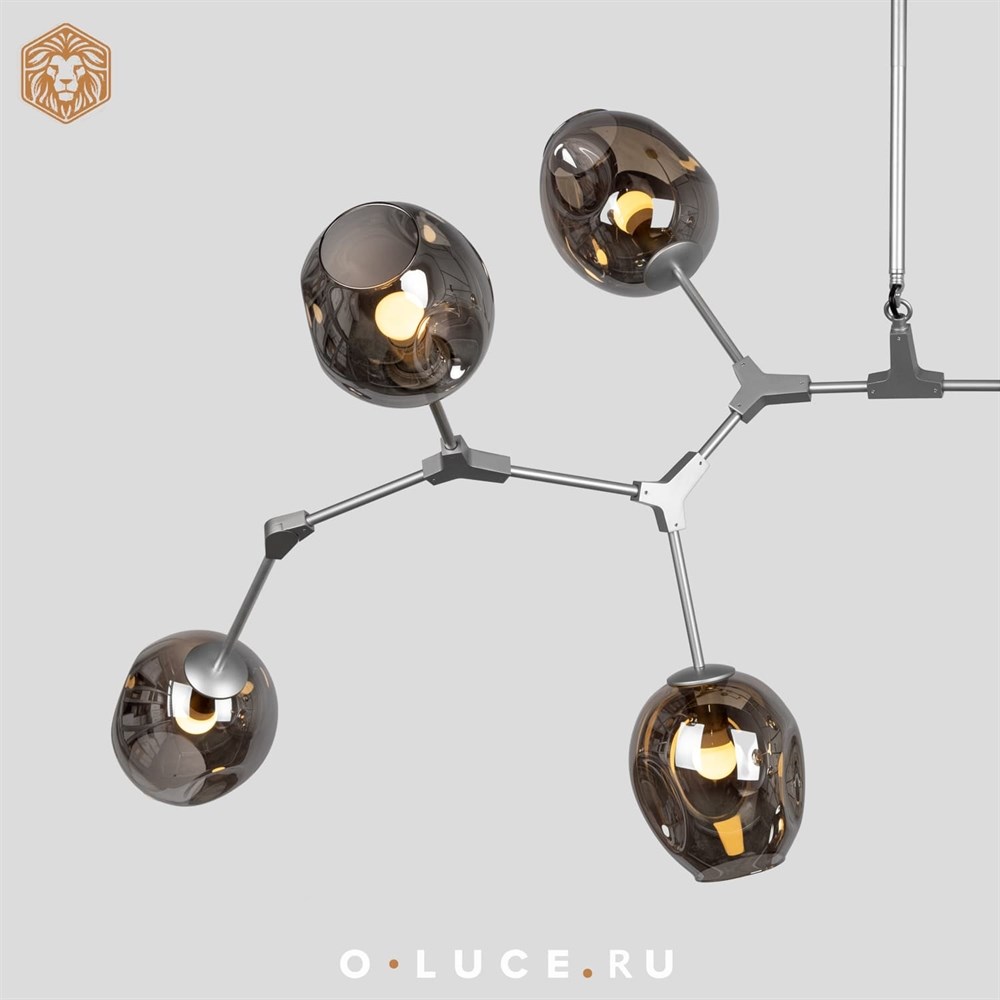 Люстра Branching Bubbles 8 Nickel в стиле Lindsey Adelman