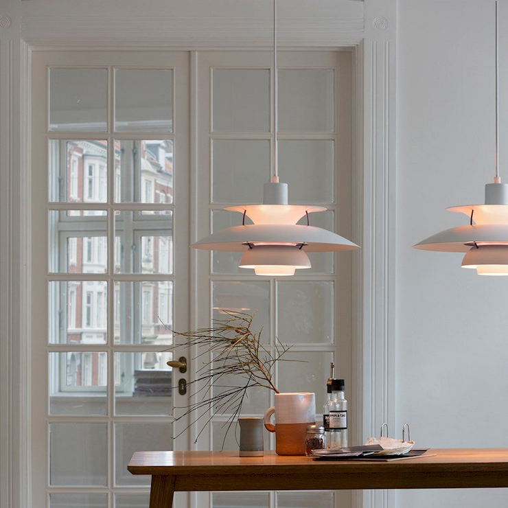 Люстра PH 5 & 50  Белый в стиле Louis Poulsen