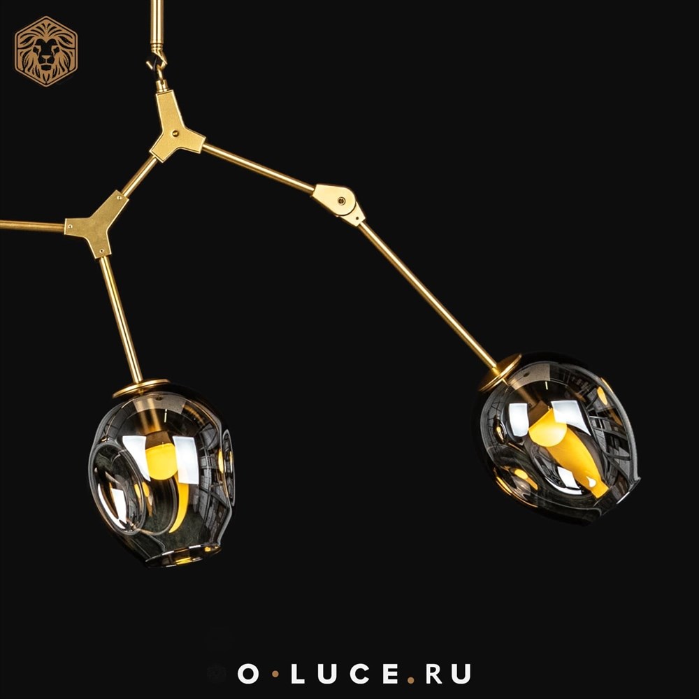 Люстра Branching Bubbles 3 Long Gold в стиле Lindsey Adelman