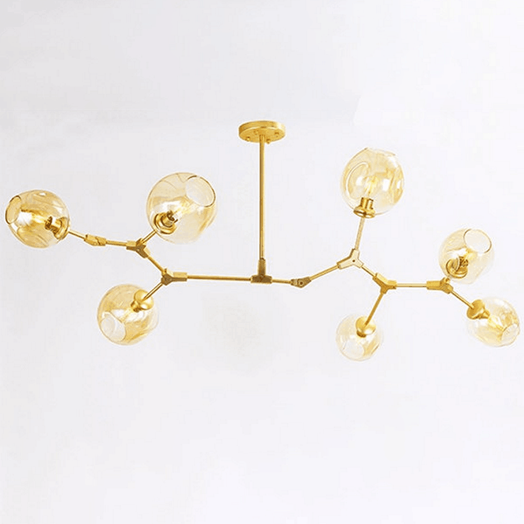 Люстра Branching Bubbles 7 Long Gold в стиле Lindsey Adelman