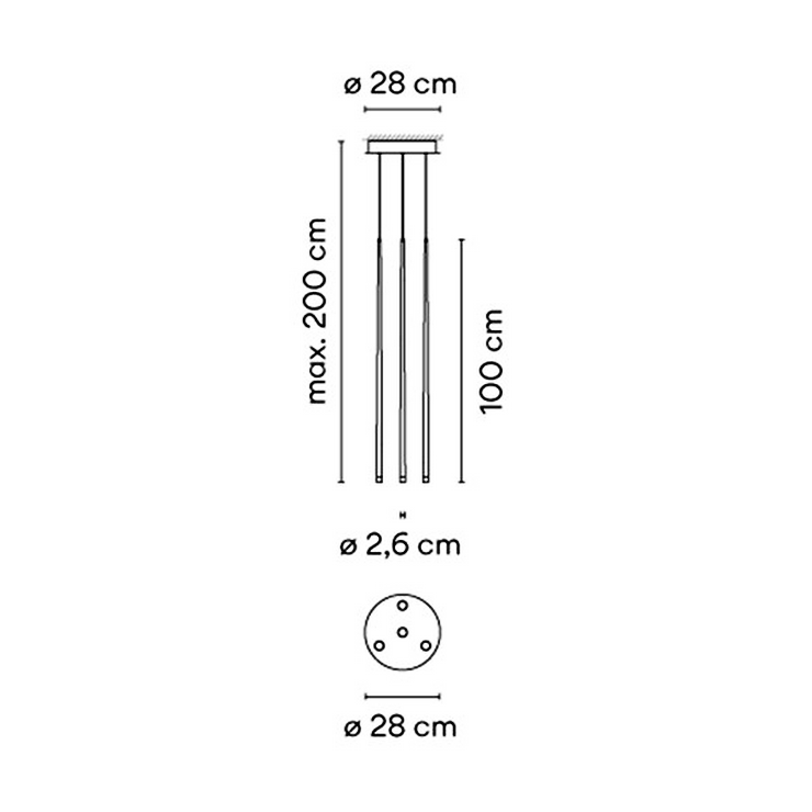 Люстра Slim 4 Black Round в стиле Vibia