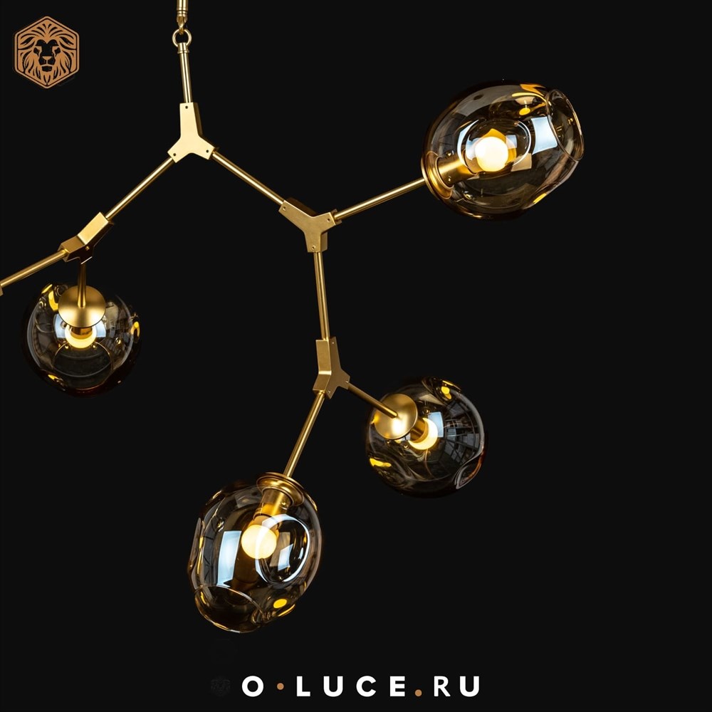 Люстра Branching Bubbles 6 Gold в стиле Lindsey Adelman