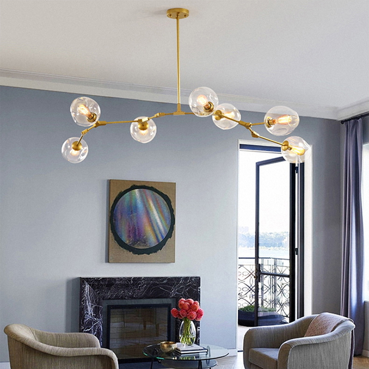 Люстра Branching Bubbles 7 Gold в стиле Lindsey Adelman