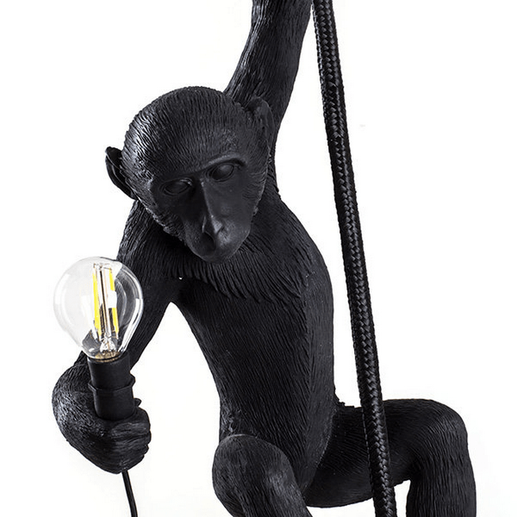 Светильник Monkey Обезьяна с Лампой Black левая в стиле Seletti