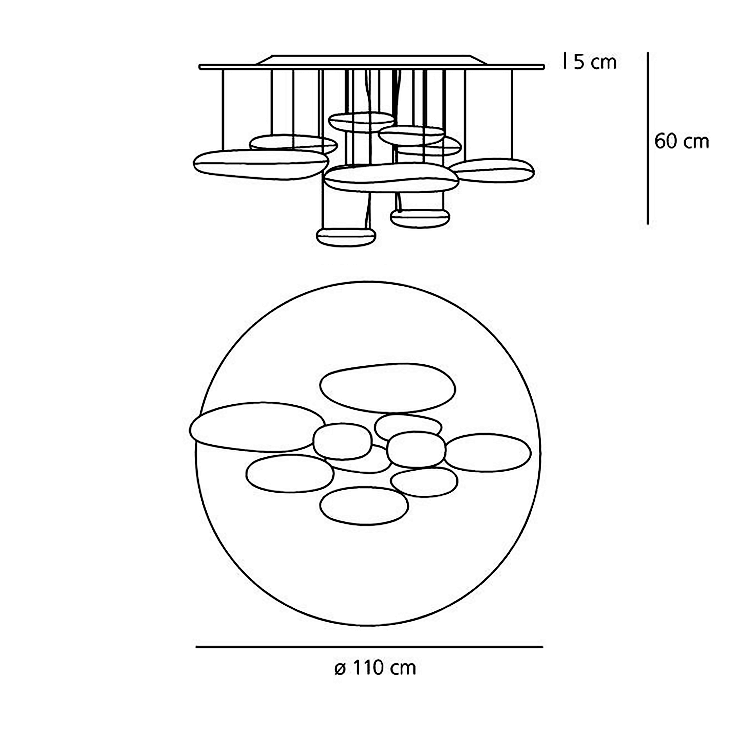 Люстра потолочная Mercury Диаметр 110 см / Высота 60 см