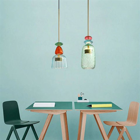 Коллекция дизайнерских светильников Flauti из цветного стекла