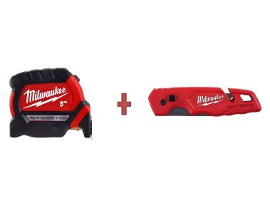 фото Набор MILWAUKEE "ЛЕТНИЕ ПОДАРКИ" №7 (Рулетка 5 м + нож складной) 493310012