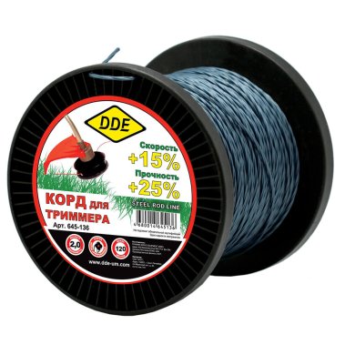 фото Корд 2.0 мм х 120 м (витой армированный крест) Steel rod line DDE 645-136