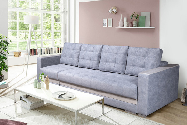 Модульный диван Мадрид-4 пепельный (200+70)