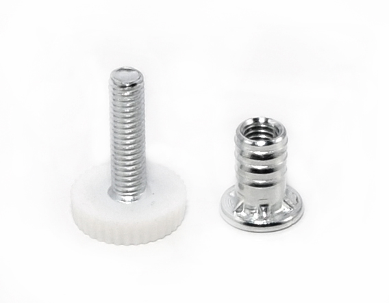 Комплект подпятника регулируемого, М6 забивная, винт+футорка, белый, CMF