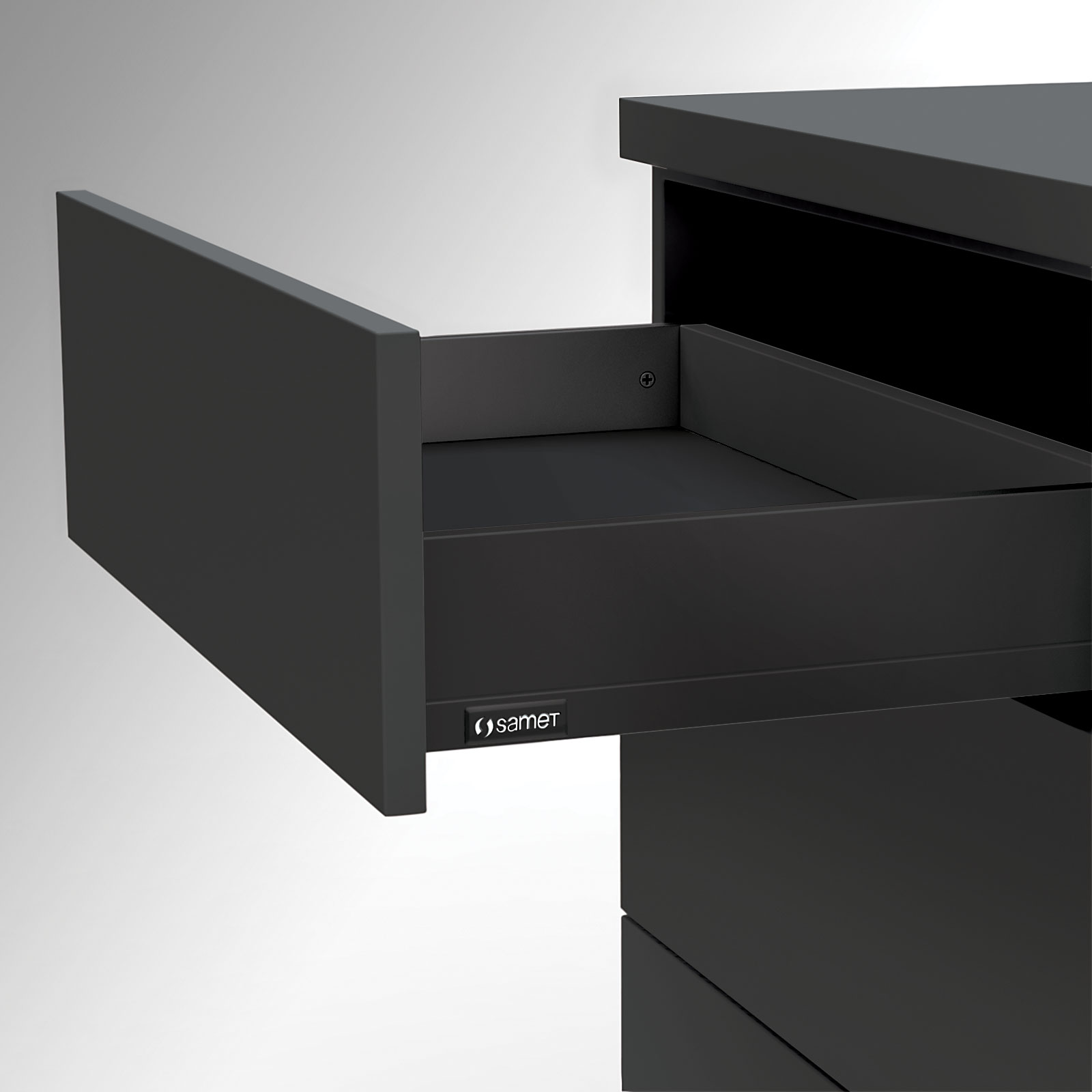 Ящик FLOWBOX с толкателем и доводчиком (PtO+SC), H=106/58мм, Samet