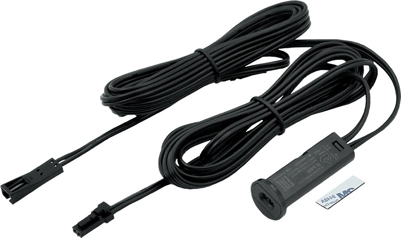 Выключатель ИК взмах/преграда, с диммером, 12-24В/60-120Вт, врезной/накладной, черный, mini-AMP