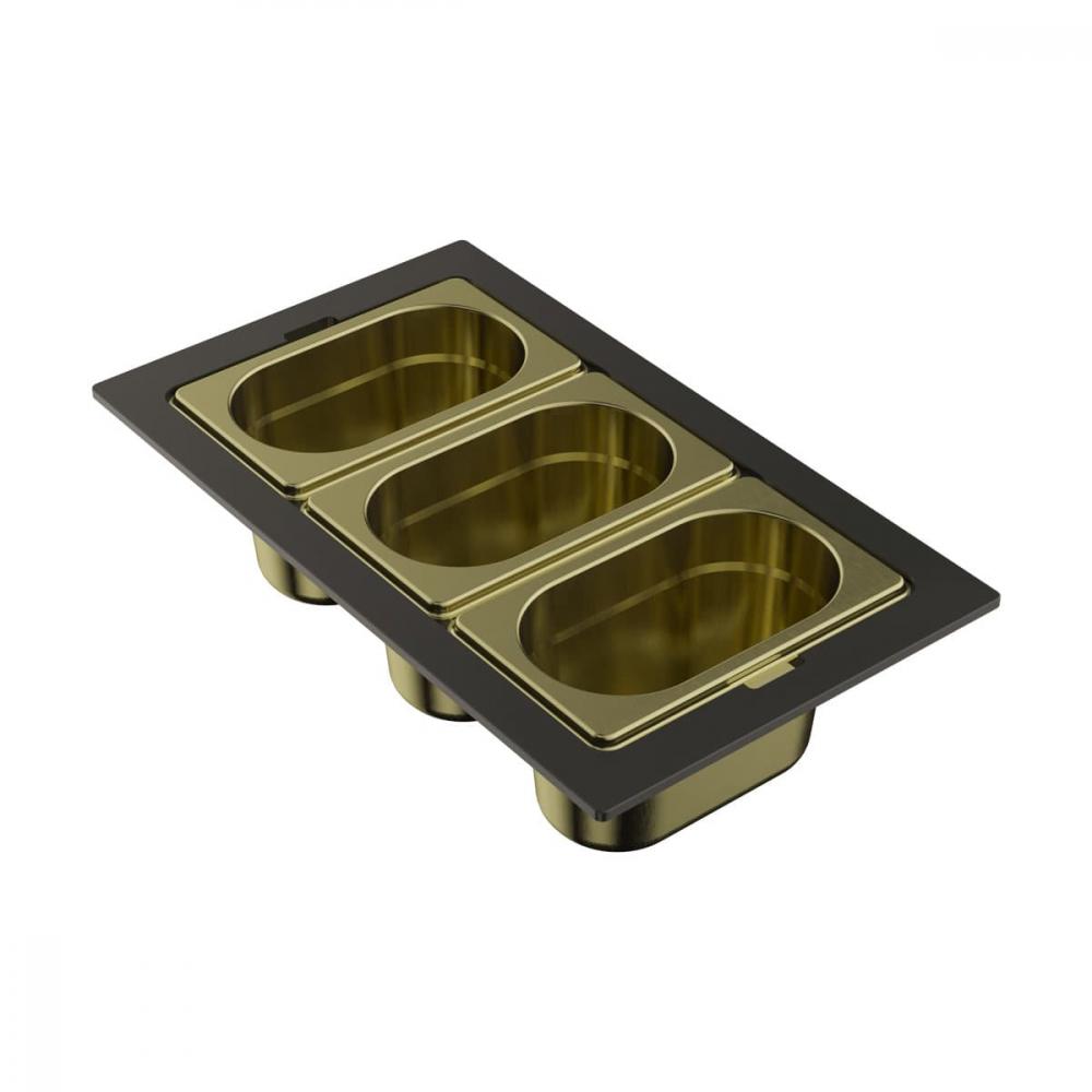 Контейнер DC-04-3-LG, 376x220x65мм, нержавеющая сталь, светлое золото