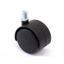 Опора колесная с резьбой М10, d=50мм, без стопора, пластик, черный, CMF