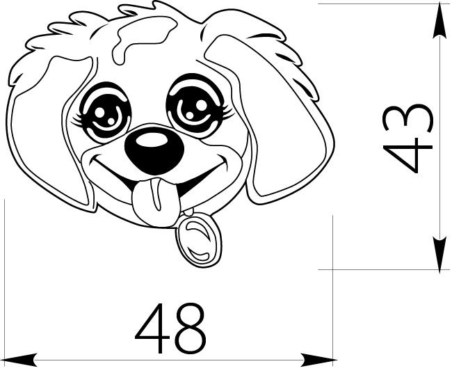 Ручка UM-KID-Z, 48х43х22мм, резина, "собака", GTV