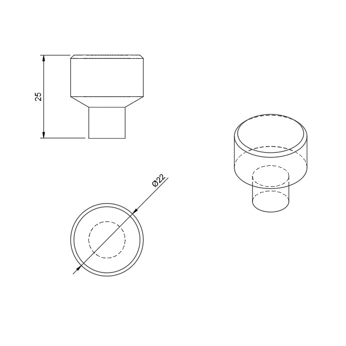 Ручка-кнопка, A-1672RA2.A2, GRETA, d=22мм, металл, анодированное золото, Nomet