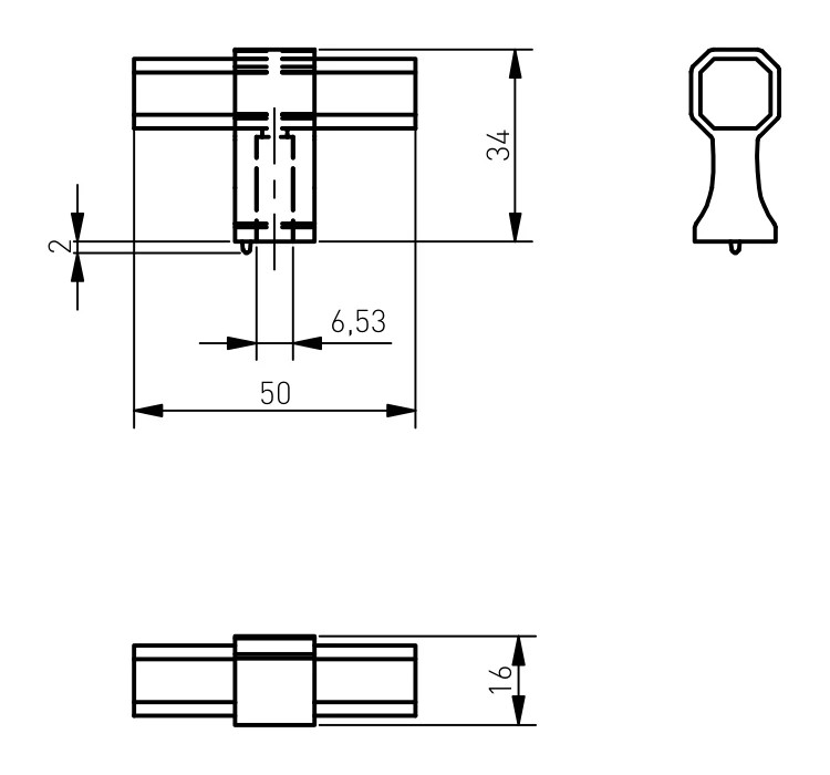Ручка-кнопка, IMPERIAL, 50х16х34мм, металл, черный матовый, GTV