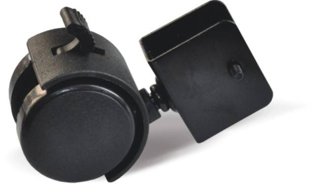 Опора колесная со скобой, d=40мм, со стопором, пластик, черный, CMF