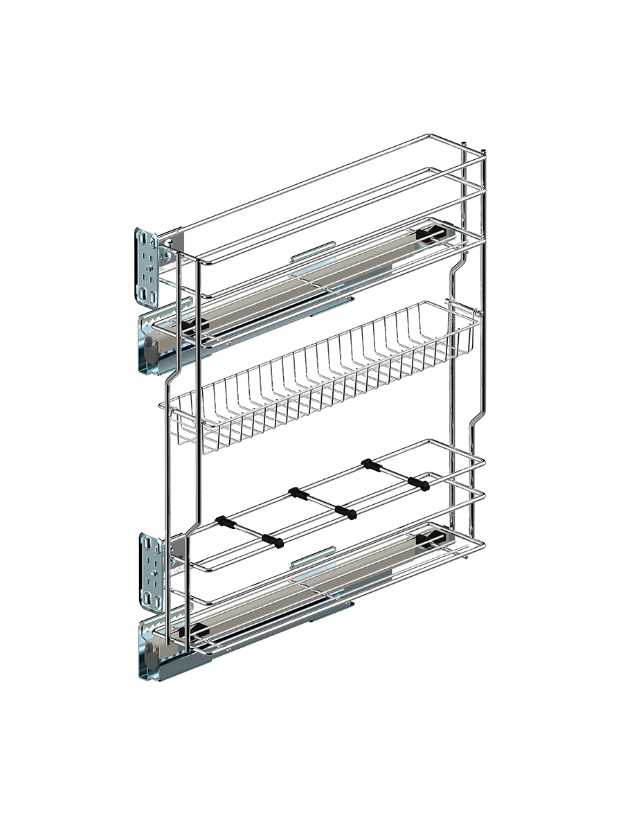 Корзина 150мм, 2 яруса, 109x464x534мм, боковое универсальное, оцинк, с направляющими WE29.0012.01.549/WE29.0013.01.549, Cargo, Reis